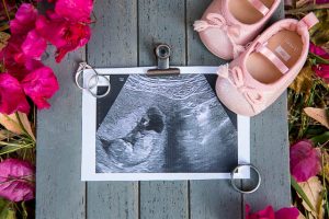 Baby announcement photos in Santa Barbra, CA.