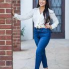 Grad posing at her Los Angeles grad photoshoot.