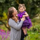 Family photos of a girl at Alice Keck Park, Santa Barbara.