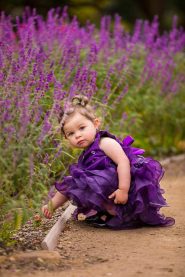 Family photos of a girl at Alice Keck Park, Santa Barbara.