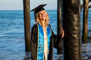 UCSB grad sunset photos on the beach.