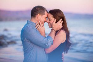 Super romantic close up photos of couple in love at the beach.