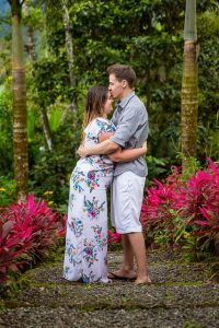 Romantic couples photos in nature in La Fortuna, Costa Rica.