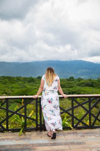 Bride overlooking the Arenal Volcano at the Mirador y Senderos Volcan Arenal 1968 Trail.