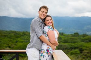 Bride and groom photos in front of Arenal Volcano in La Fortuna, Costa Rica.
