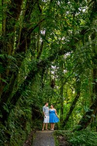 Creative and adventurous engagement photos in Monteverde, Costa Rica.