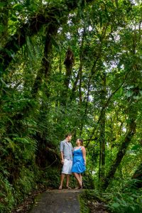 Creative and adventurous engagement photos in Monteverde, Costa Rica.