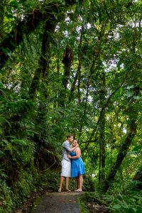 Creative and adventurous engagement photos in Monteverde, Costa Rica.