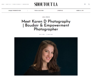 Best Los Angeles boudoir photographer featured on Shoutout LA website.