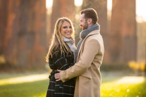 Engagement photographs of couple at Sussex Ouse Valley Viaduct