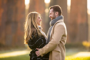 Engagement photographs of couple at Sussex Ouse Valley Viaduct
