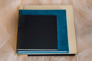 Heirloom wedding album for wedding clients.